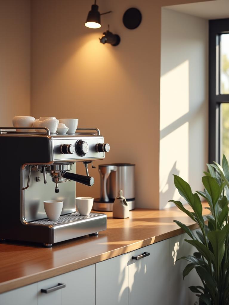 Kaffeeecke für wartende Kunden.